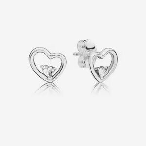 Pandora Silver Open Heart Earrings